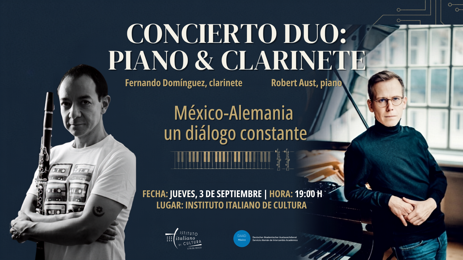 Messico-Germania, un dialogo costante – Fernando Domínguez, clarinetto | Robert Aust, pianoforte